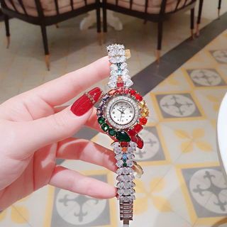 ĐỒNG HỒ NỮ CHÍNH HÃNG FUNMEI F2073 DÂY BẠC VIÊN CHỦ EMERALD FULLBOX