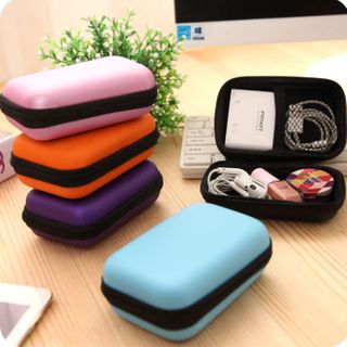 Hộp Đựng Tai Nghe Cáp Sạc Hình chữ Nhật Trơn Mang Theo Du Lịch Tiện Lợi A5253