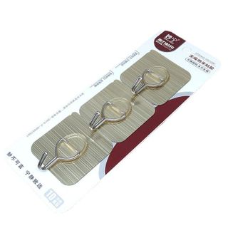 Vỉ 3 Móc Dán Tường Cao Cấp Siêu Dính Chịu Lực Tốt Treo Tường Chắc Chắn 6x6 cm Bản Lề Tròn A4922
