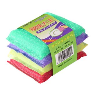 Sét 4 Miếng bọt biển rửa chén bát xoong nồi bếp miếng cọ rửa khăn rửa vệ sinh nhà bếp L0141