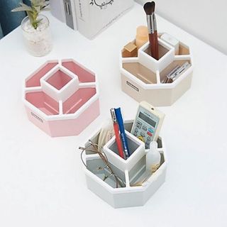 Khay Tiện Ích Lục Giác 5 Ngăn Để Bàn Nhựa Việt Nhật Khay Đựng Đồ Đa Năng VN1337 A5433