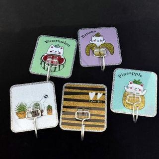 Móc dán tường viền bạc siêu dính bằng thép không gỉ cho nhà bếp và phòng tắm cao cấp A4823