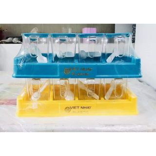 Bộ 4 Lọ Gia Vị Có Thìa Muỗng Nhựa Việt Nhật Hũ Đựng Gia Vị Có Nắp Đậy A5441