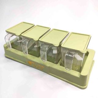 Bộ 4 Lọ Gia Vị Có Thìa Muỗng Nhựa Việt Nhật Hũ Đựng Gia Vị Có Nắp Đậy A5441