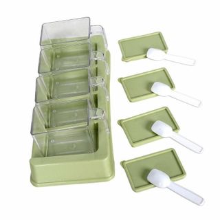 Bộ 4 Lọ Gia Vị Có Thìa Muỗng Nhựa Việt Nhật Hũ Đựng Gia Vị Có Nắp Đậy A5441