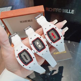 XẢ RẺ HÀNG TRUNG CẤP ĐỒNG HỒ NỮ RITRARD MILLER DÂY CAO SU TRẮNG
