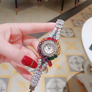 ĐỒNG HỒ NỮ CHÍNH HÃNG FUNMEI F2073 DÂY BẠC VIÊN CHỦ AMETHYST TOPAZ FULLBOX