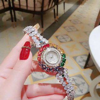 ĐỒNG HỒ NỮ CHÍNH HÃNG FUNMEI F2073 DÂY BẠC VIÊN CHỦ AMETHYST TOPAZ FULLBOX