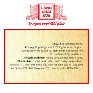 Sốt kho cá tỏi ớt Làng Chài Xưa 280g chuẩn vị cá kho thơm ngon tròn vị như kho thủ công - kho được 1.5kg cá