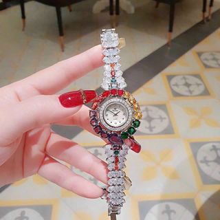 ĐỒNG HỒ NỮ CHÍNH HÃNG FUNMEI F2073 DÂY BẠC VIÊN CHỦ AMETHYST TOPAZ FULLBOX