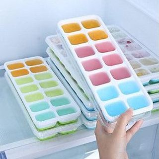 Khay Làm Đá Silicon Có Nắp Đậy 14 Viên Bảo Quản Chống Mùi A5312