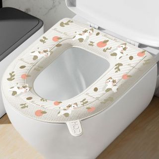 Đệm bệ bồn cầu giữ ấm mùa đông hạn chế vi khuẩn vỏ bọc bệ bồn cầu bằng xốp silicon EVA  chống thấm A4962