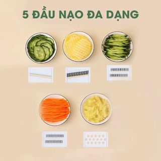 Bộ Nạo Rau Củ Quả 5 Lưỡi Dao Cao Cấp inox 304 Không Gỉ Bào Rau Củ Quả, Thái Lát, Bào Sợi A4861