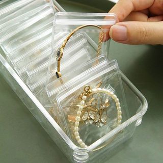 Sét 20 Túi Zip trong suốt đựng đồ trang sức chống oxy hóa đựng bông tai vòng cổ nhẫn đồng hồ L0331