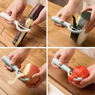Dao gọt vỏ trái cây bằng thép không gỉ có tay cầm, dụng cụ bào gọt vỏ khoai tây củ quả nhỏ gọn L0623