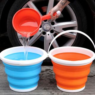 Xô nhựa silicon 5L/10L gấp gọn di động rửa xe hơi câu cá ngoài trời du lịch dã ngoại xô đa năng L0513