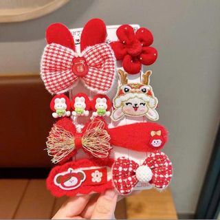 VĨ 8 KẸP TÓC TONE ĐỎ