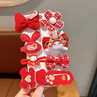 VĨ 8 KẸP TÓC TONE ĐỎ