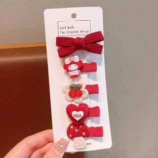 VĨ 5 KẸP TÓC TONE ĐỎ