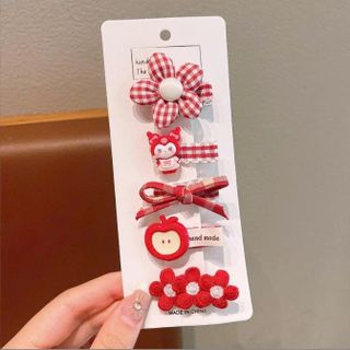 VĨ 5 KẸP TÓC TONE ĐỎ