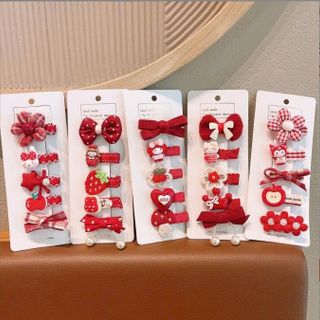 VĨ 5 KẸP TÓC TONE ĐỎ