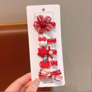 VĨ 5 KẸP TÓC TONE ĐỎ