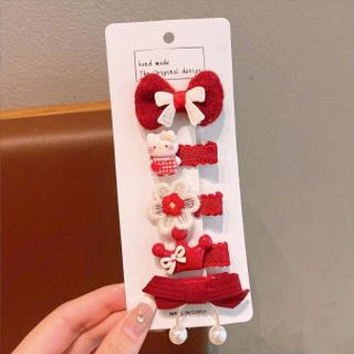 VĨ 5 KẸP TÓC TONE ĐỎ