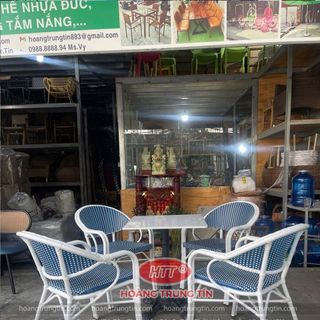 Ghế cafe cao cấp ngoài trời màu xanh dương