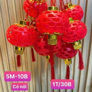 DÂY ĐÈN 10 LỒNG ĐÈN ĐỎ CHỮ PHÚC DÀI 5M CÓ NỐI