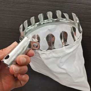 Vợt hái trái cây trên cao bằng thép không gỉ có túi đựng vải hứng không rơi rụng hư hỏng L0751