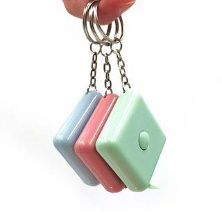 Thước dây vuông đo eo đo quần áo mini 1,5m hình vuông có móc khóa, thước đo chiều cao cơ thể L0644