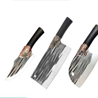 Combo Long Dao- Bộ Dao Làm Bếp Đa Năng, Dao Lọc Lưỡi Thép Không Gỉ Cao Cấp