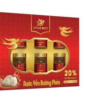 SONG YẾN - YẾN ĐƯỜNG PHÈN LOTUS NEST 20% TỔ YẾN CAO CẤP (6 lọ x 70ml)