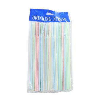 Ống hút nhựa dùng một lần nhiều màu có đầu cong dùng cho nước trái cây, sữa đậu nành L0254