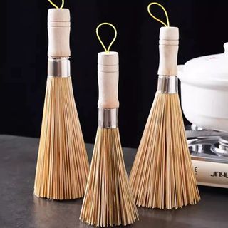 Bàn chải cọ xoong nồi sợi tre tự nhiên chổi cọ vệ sinh nồi chén bát nhà bếp cọ rửa sợi tre đa năng L1014