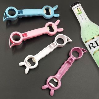 Dụng cụ mở nắp chai bia bốn trong một hình tai thỏ đa năng, dụng cụ mở nắp đồ uống chống trượt L1043