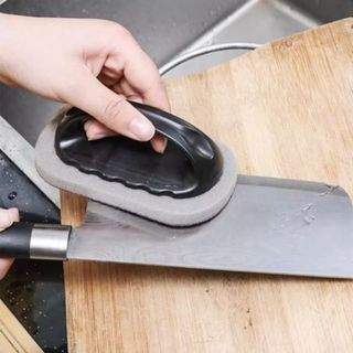 Bàn chà nhám chà nồi tẩy gỉ sét bằng bọt biển có tay cầm, bàn chải rửa chén vệ sinh nhà bếp L1152