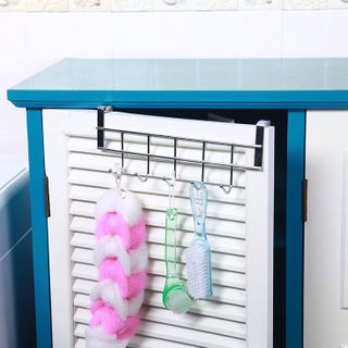 Thanh 5 Móc Kim Loại Gắn Cửa Tủ Treo Áo, Móc Treo Nhà Bếp Phòng Ngủ Đựng Đồ Không Cần Khoan Đục L1221