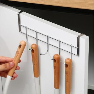 Thanh 5 Móc Kim Loại Gắn Cửa Tủ Treo Áo, Móc Treo Nhà Bếp Phòng Ngủ Đựng Đồ Không Cần Khoan Đục L1221