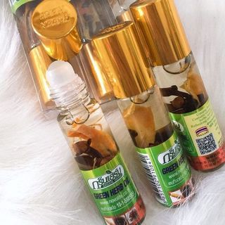 (12 Chai) Dầu Sâm Thảo Dược Thái Lan Green Herb Oil Dạng Lăn