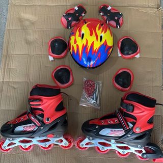 Giầy Trượt 1 Patin trẻ Em, Tặng Mũ Bảo Vệ