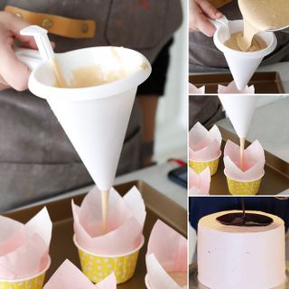 Dụng cụ chia bột bánh cầm tay, tách kem sô cô la, phễu nhọn chia bột phụ kiện làm bánh L0942