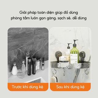 KỆ GÓC ĐỂ ĐỒ NHÀ TẮM HÌNH TAM GIÁC HÚT CHÂN KHÔNG