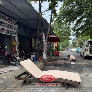 Giường tắm nắng nhựa giả mây