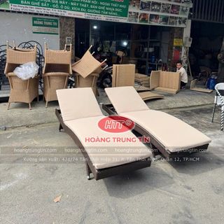 Giường tắm nắng nhựa giả mây