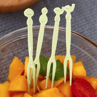 Hộp 50 nĩa nhựa ăn trái cây dùng một lần nĩa ăn bánh tráng miệng ăn vặt sử dụng quán ăn nhà hàng L1053