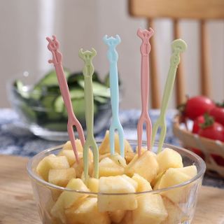 Hộp 50 nĩa nhựa ăn trái cây dùng một lần nĩa ăn bánh tráng miệng ăn vặt sử dụng quán ăn nhà hàng L1053