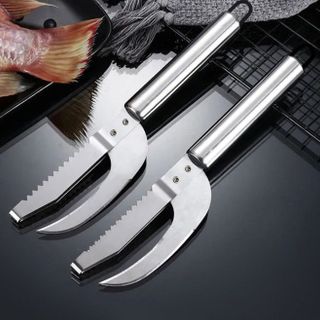 Dao mổ bụng cá bằng thép không gỉ, dụng cụ cạo vảy sơ chế cá nguyên con, dao loại bỏ vảy cá đa năng L1114