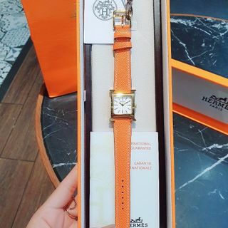 ĐỒNG HỒ NỮ CAO CẤP HERME MẶT SỐ HỘT NIỀNG THÉP VÀNG DÂY DA NHIỀU MÀU