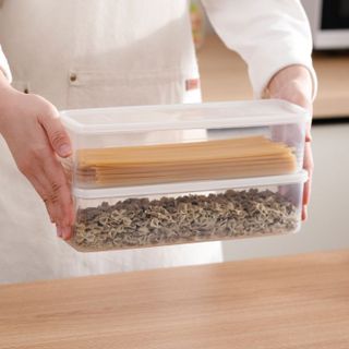 Hộp đựng mì ý dài hộp đựng mì tươi cỡ lớn hình chữ nhật hộp đựng thực phẩm bảo quản tủ lạnh L0351